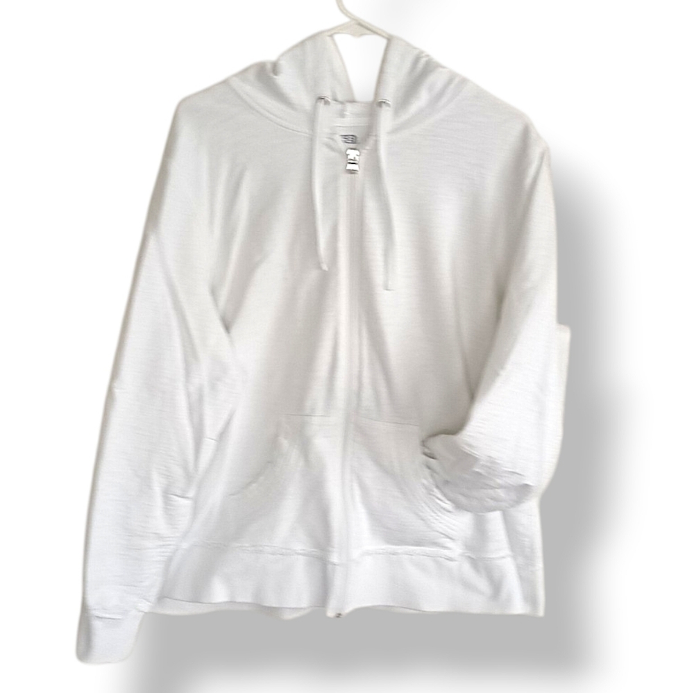 SJB Active White Zip Up Hoodie Lightweight Beach Sweatshirt Casual Comfy Plus 3x